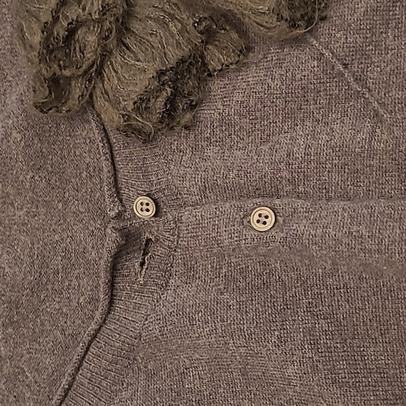 EUC Valentino Red Grey Wool/Cashmere Blend Rosette Button Front Cardigan - Picture 15 of 17